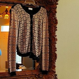 Valentina Red Wool See-through Black & Gold.  Sexy thin sweater